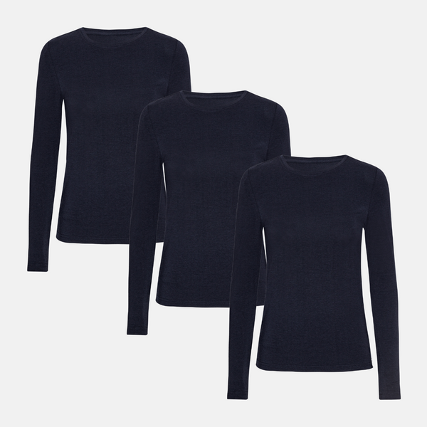 3 pack navy long sleeve T-shirt
