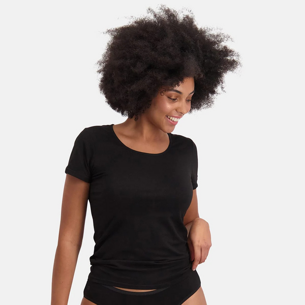 Kate bamboo T-shirt round neck - black 2 pack