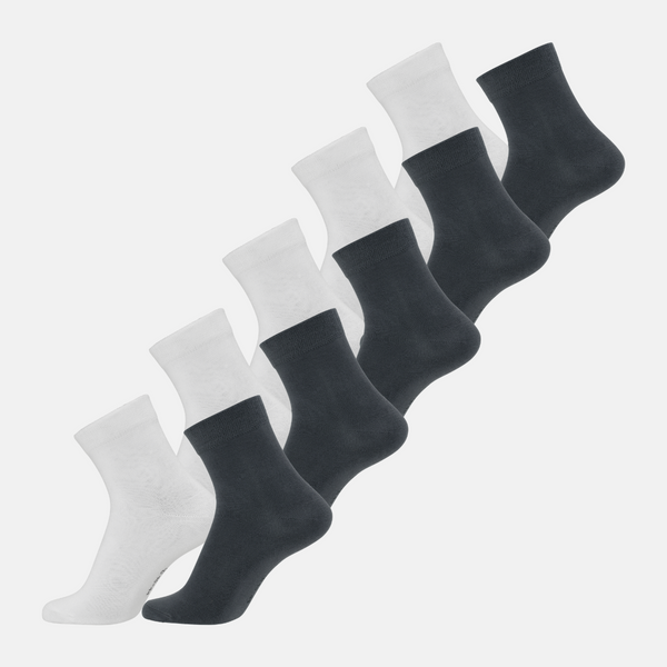 10 pairs of bamboo socks low cut white/dark grey