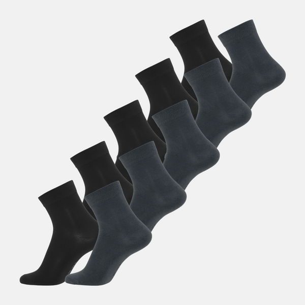 10 pairs of bamboo socks low cut black/dark grey