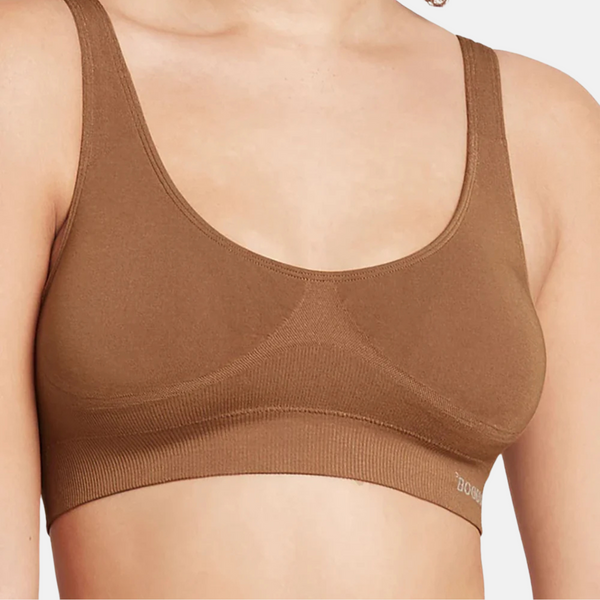 Tan nude padded bamboo bra without underwire