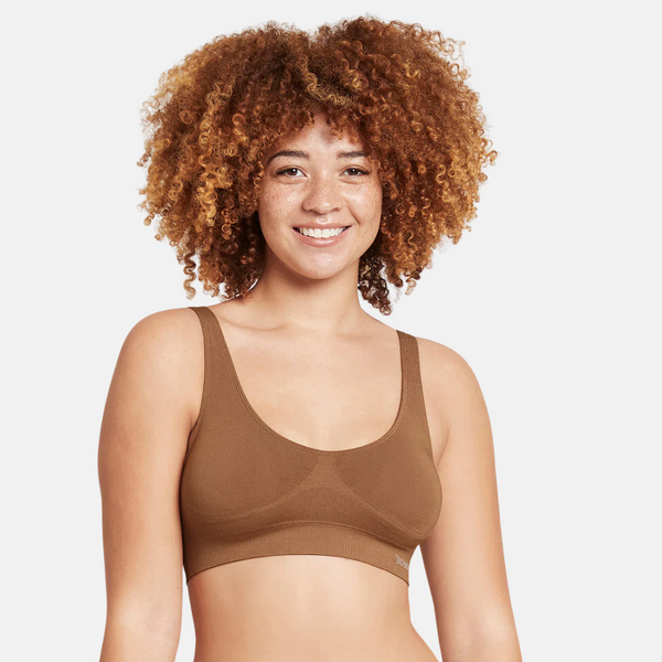 Tan nude padded bamboo bra without underwire