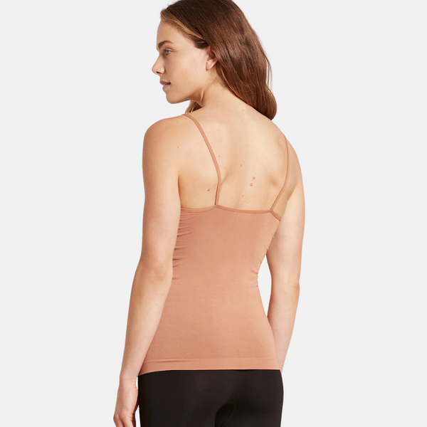 Pale nude bamboo top with thin straps