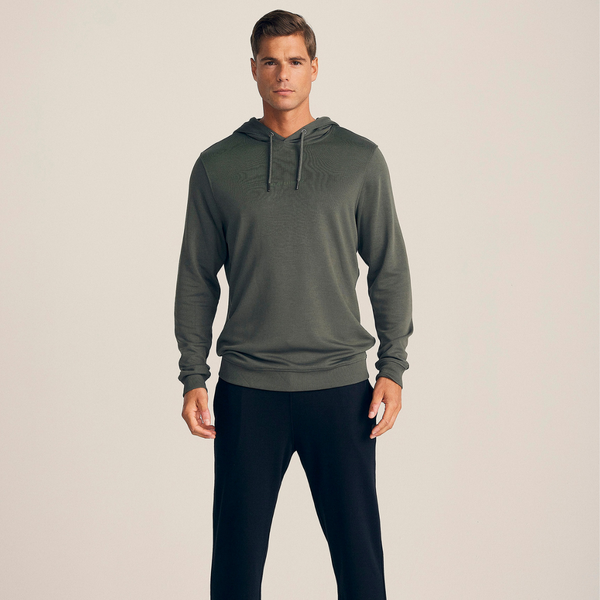 Dark green badge bamboo hoodie