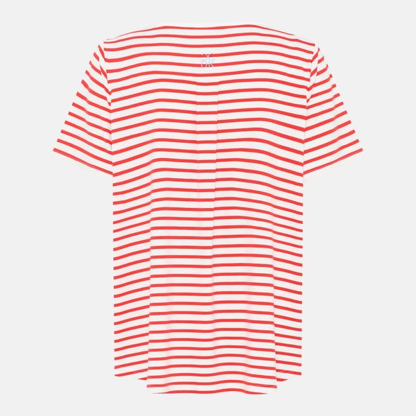 Bea short-sleeved bamboo t-shirt - Red striped