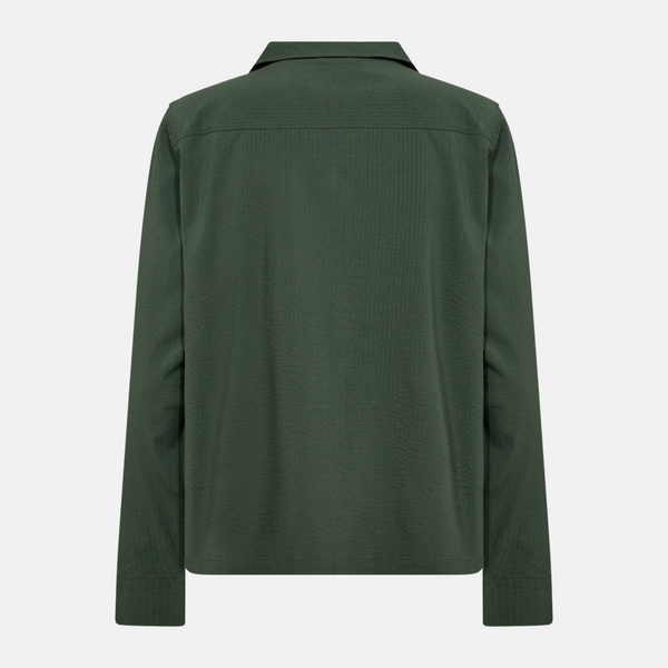 Green bamboo shirt in seersucker quality