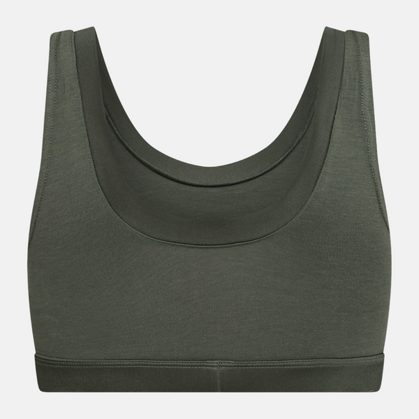 Green bamboo bra top with feminine details