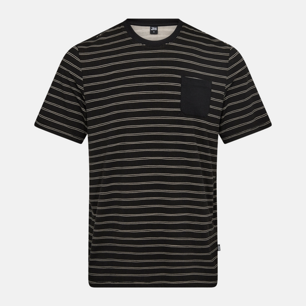 Dark grey bamboo pajama shorts set with stripes