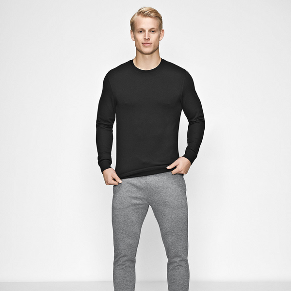 Black crewneck bamboo sweatshirt