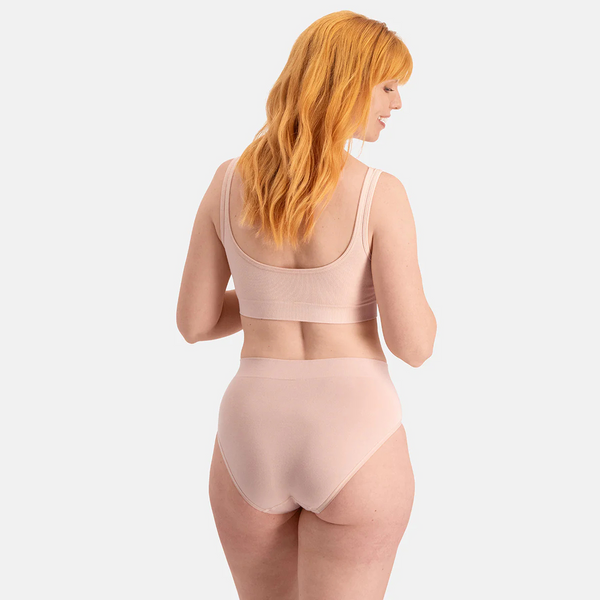 Belle bamboo maxi panties with narrow elastic edge - rose nude 3 pack