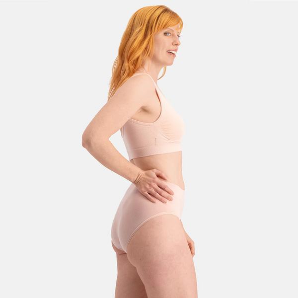 Belle bamboo maxi panties with narrow elastic edge - rose nude 3 pack