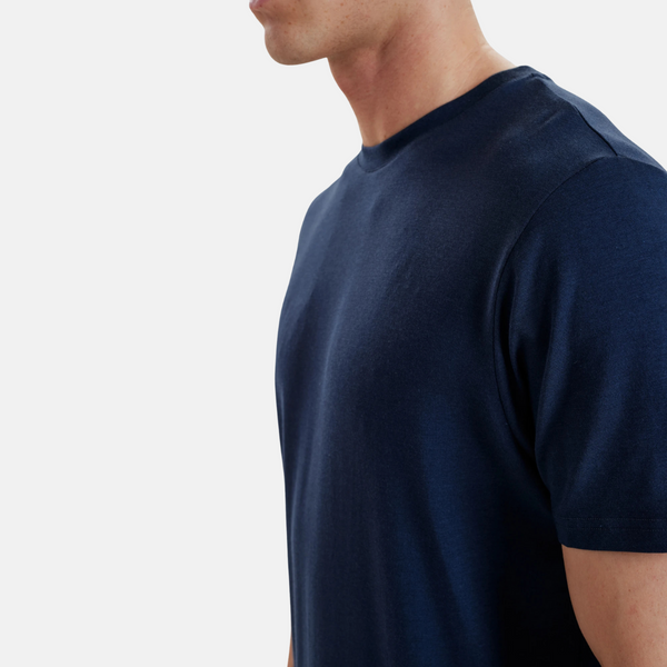 Navy bamboo crew neck T-shirt