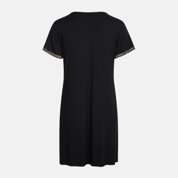 Jacqueline bamboo short-sleeved nightgown - black