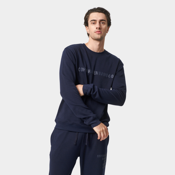 Navy bamboo sweatshirt with logo