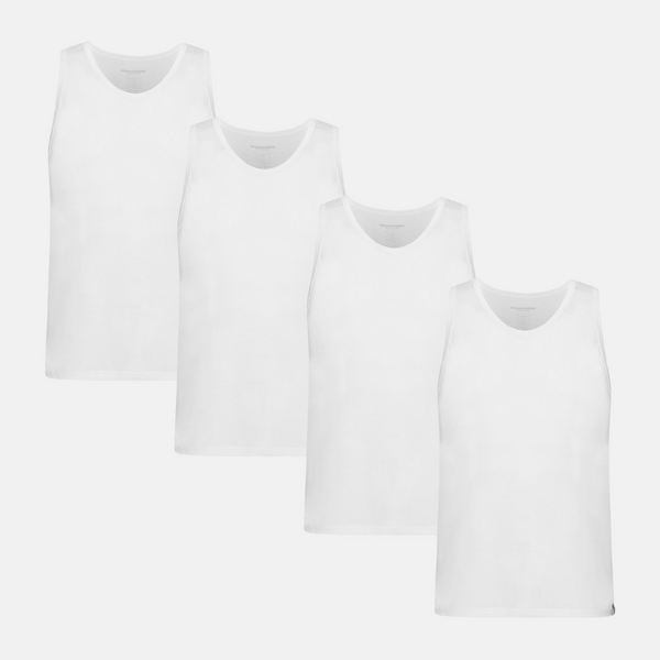 4 pack white bamboo tank top