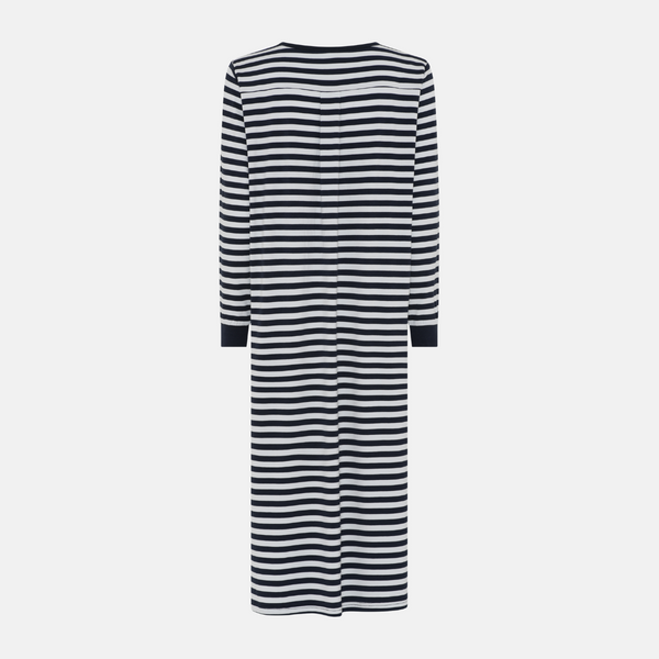 Bea long-sleeved bamboo nightgown - black/white striped