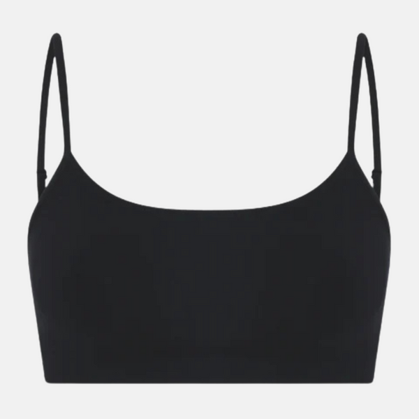 Black bra top in bamboo with thin straps