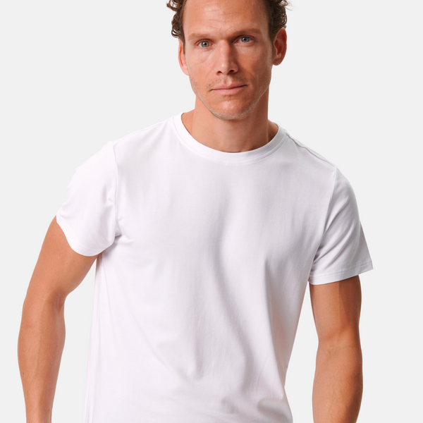 White crew neck bamboo T-shirt