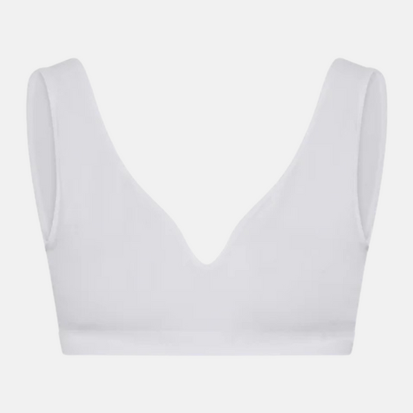 White bamboo bra top with wide straps