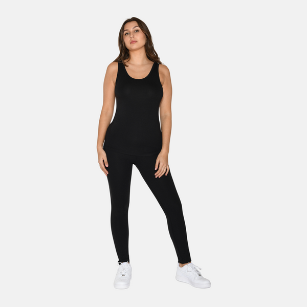 2-Pack Bamboo Tank Top in Rib - Black