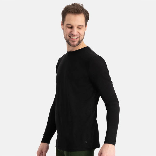 Ralph bamboo long sleeve round neck T-shirt - black 2 pack
