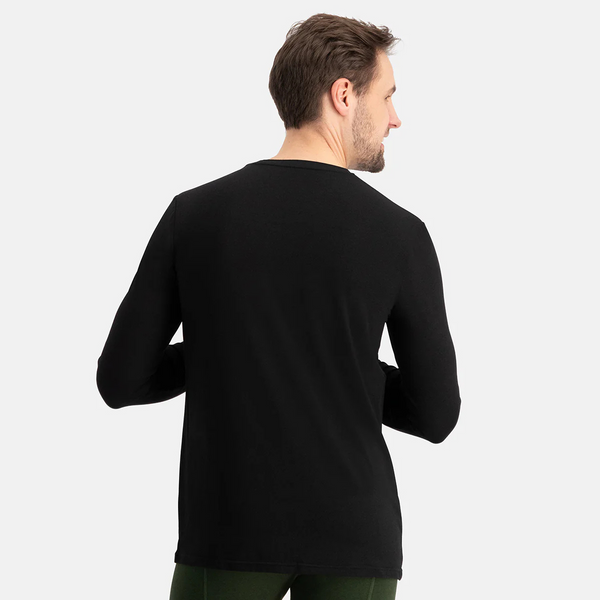 Ralph bamboo long sleeve round neck T-shirt - black 2 pack