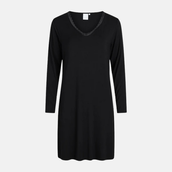Jacqueline bamboo long-sleeved nightgown - black
