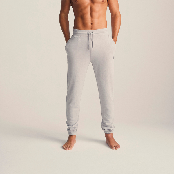 Light grey badge bamboo sweatpants