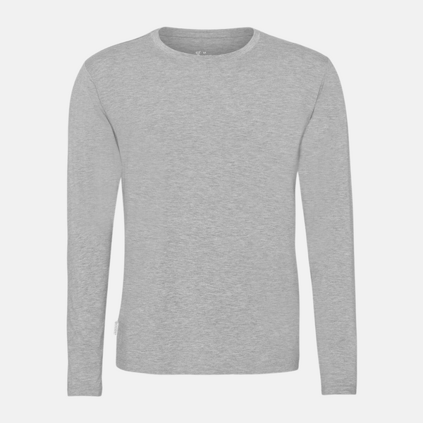 Light grey long sleeve crew neck bamboo T-shirt