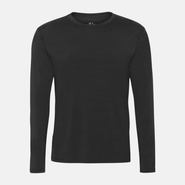 Black long sleeve crew neck bamboo T-shirt