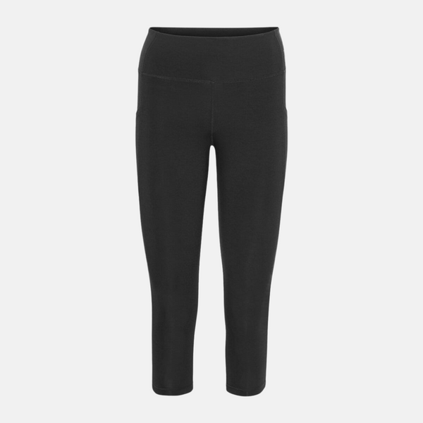 Black high-waisted bamboo 3/4 training tights