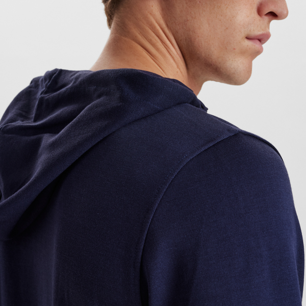 Navy badge bamboo hoodie