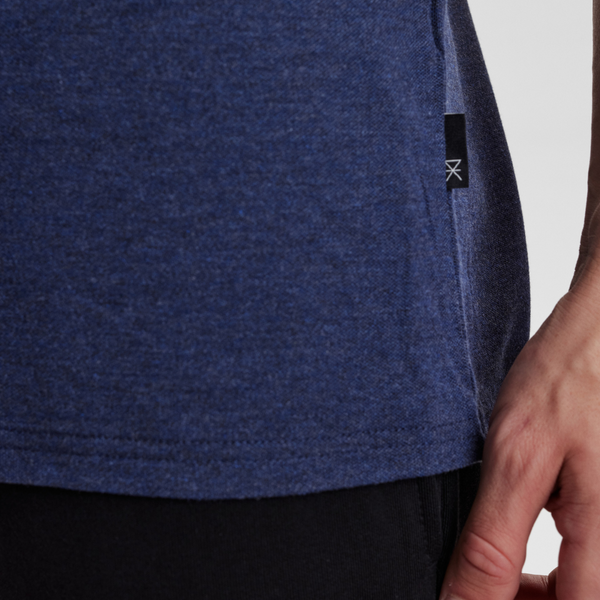 Navy pique bamboo polo shirt