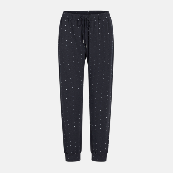 Betty bamboo night pants navy with dots