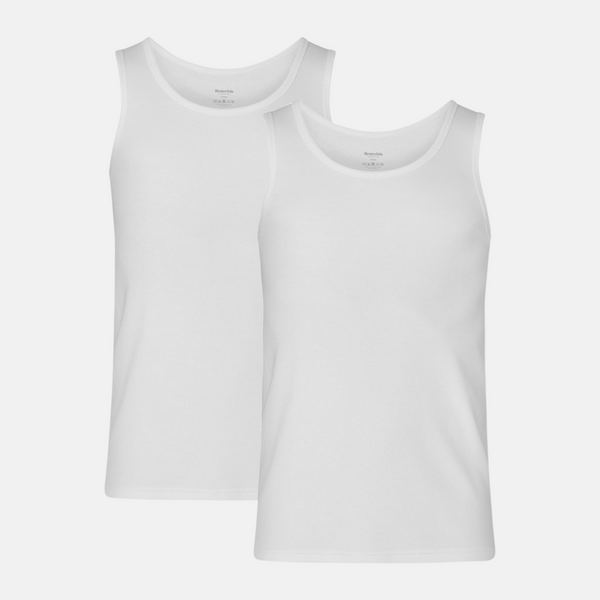 2 white ribbed bamboo tank tops