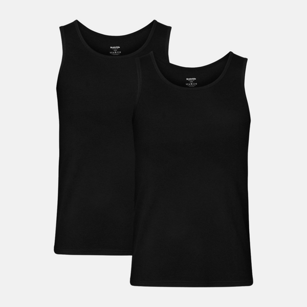 2 black ribbed bamboo tank tops
