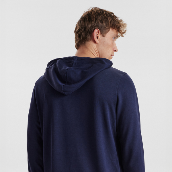 Navy badge bamboo hoodie