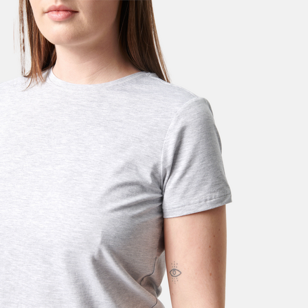Light grey short-sleeved bamboo T-shirt