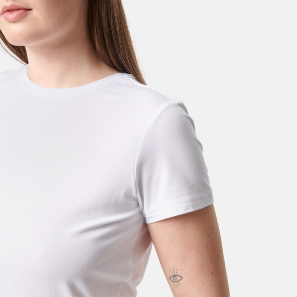 White short-sleeved bamboo T-shirt