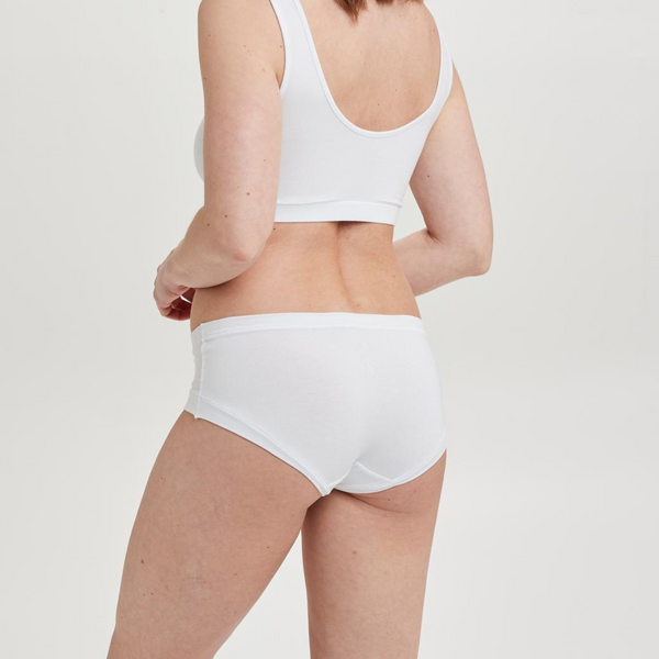 3 pack white bamboo hipster panties