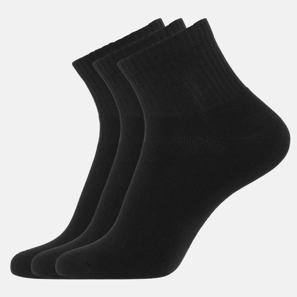 3 pairs of black bamboo ankle tennis socks