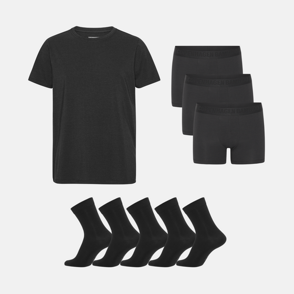 Bamboo Package - T-shirt & Briefs & Socks - Black