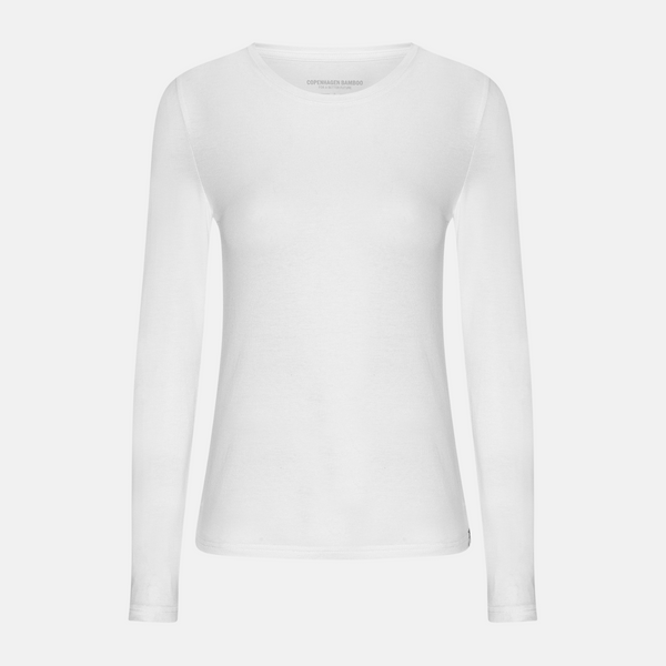 White long-sleeved bamboo T-shirt
