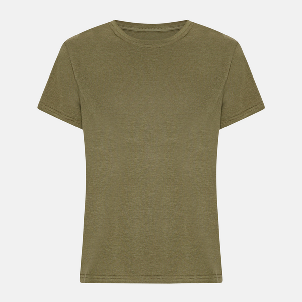 Olive short-sleeved bamboo T-shirt
