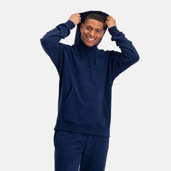 Blå bambus hoodie joggingsæt fra Bamboo Basics