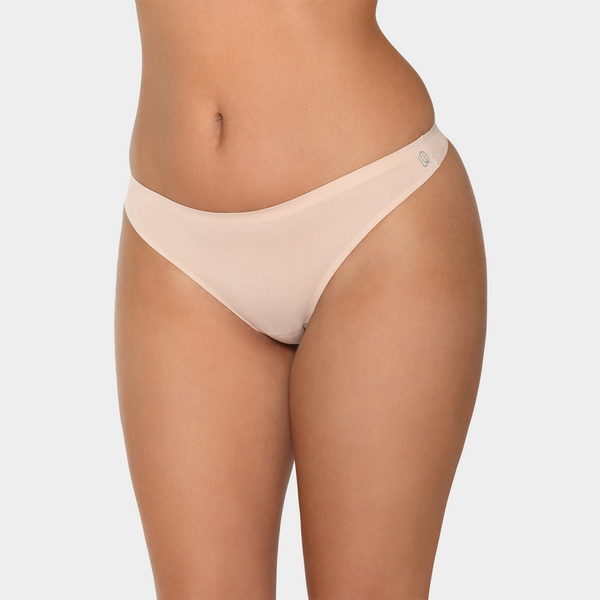 Nude bamboo G-string panties