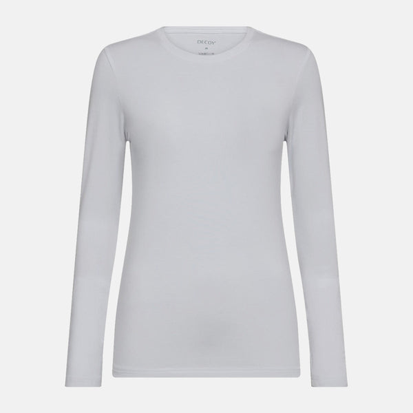 Hvid langærmet bambus T-shirt Decoy