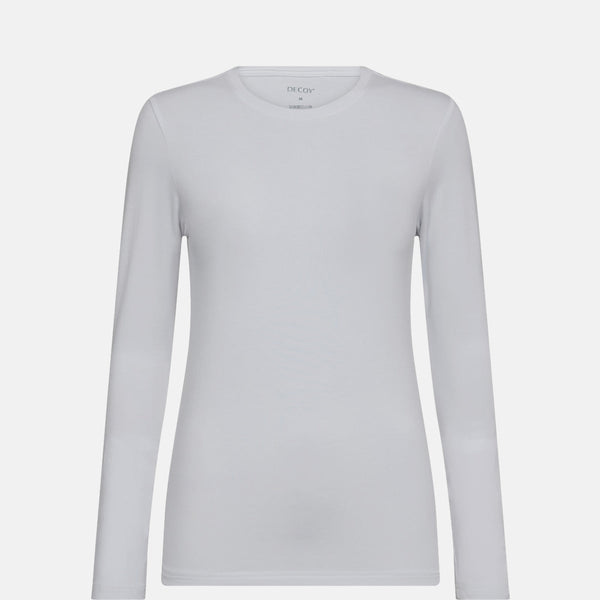 Hvid langærmet bambus T-shirt Decoy