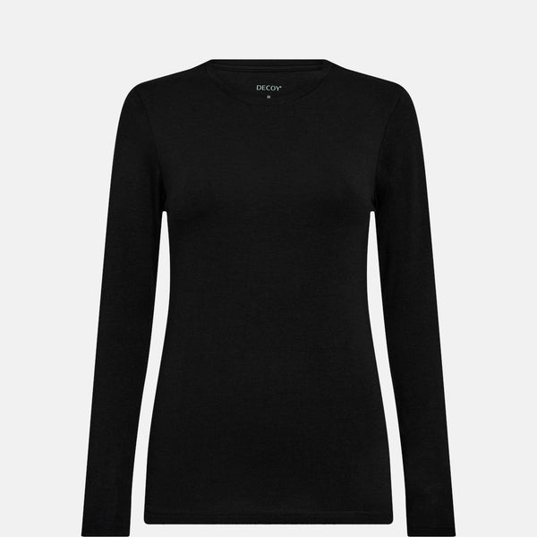Sort langærmet bambus T-shirt Decoy