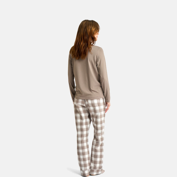 Brun langærmet bambus T-shirt